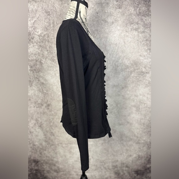 Silver Jeans Co. Black Buttoned Fitted Long Sleeve Blouse size large - Picture 2 of 8